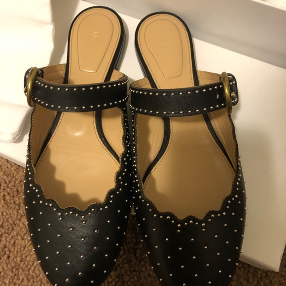 Chloe studded leather buckle strap mules - Picture 6 of 8